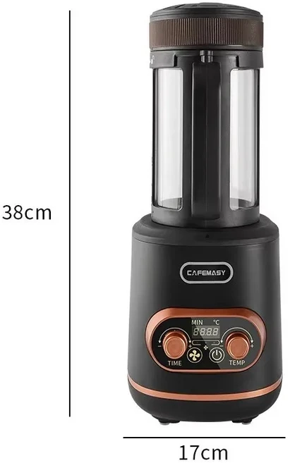 CAFEMASY 홈 커피 로스터 전기 미니 연기 없음 콩 베이킹 구이 기계 1400W, 02 미국, 01 C