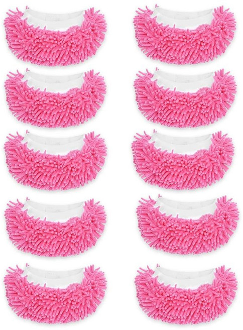 비셀 스팀 샷 맥컬록 바그너 컴포데이 퍼스팀 액세서리 세척 가능한 래그 8팩과 호환되는 휴대용 클리너용 극세사, Pink, 6 Regular 10 Chenille Pads