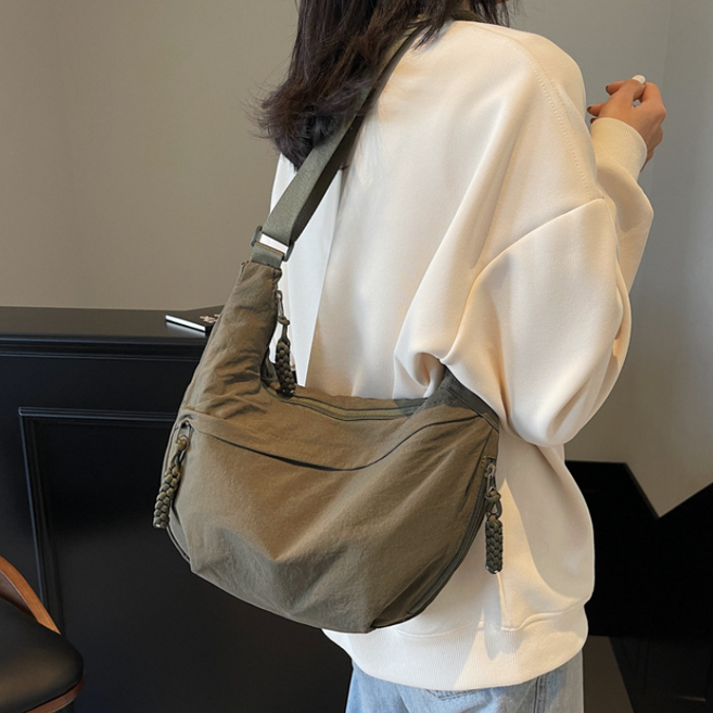 [제이무드]고급 워싱원단 반달 미니 크로스백 남성 여성 호보백 숄더 여행용