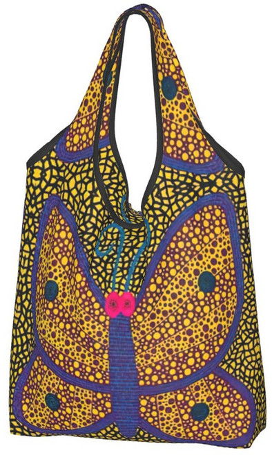 재사용 가능한 야요이 쿠사마 쇼핑백 여성용 토트백 휴대용 다채로운 꽃 바구니 식료품, Shopping Bag, 15, 1개
