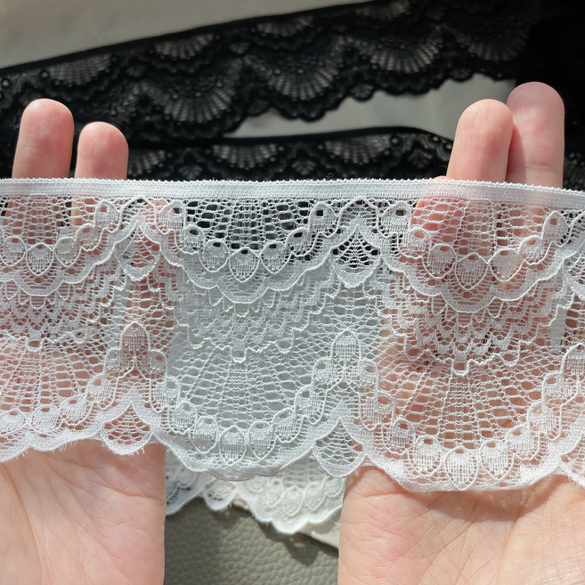 다람앤토리 신축성있는 스판 레이스 원단 의류리폼 부자재 길이 180cm / 폭 18cm-9cm, 1개, 옵션F