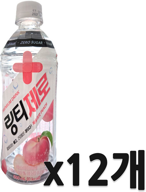 링티제로 복숭아맛, 12개, 500ml