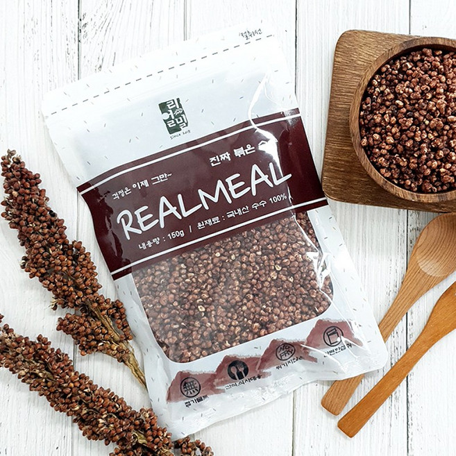 리얼밀 볶은 수수 150g 통곡물 스낵 후레이크 시리얼, 1개