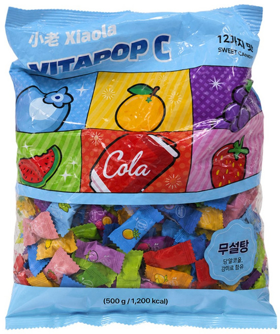 무설탕 샤오라 비타민C 12가지믹스 민트 미니캔디, 500g, 1개