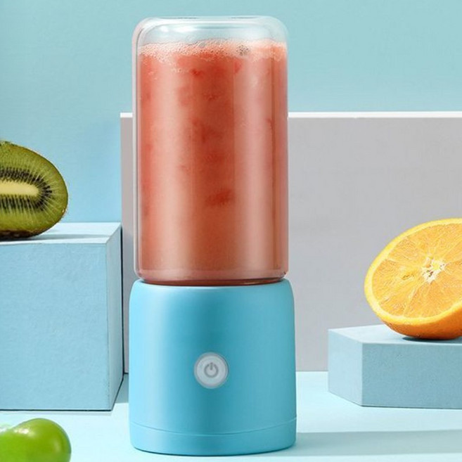 과일착즙기 소형 믹서기 휴대용 가정용 주스 컵 4가지 색상, 블루