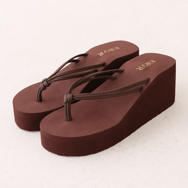 경량 웨지힐 플랫폼 키높이 통굽 뮬 쪼리 슬리퍼 7cm
