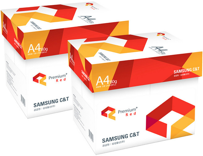 삼성복사용지 A4 (80g) 레드 2BOX 5000매, 상세페이지 참조