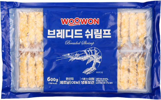 원하프브래드쉬림프(빵가루새우)600g총알배송, 1개, 600g