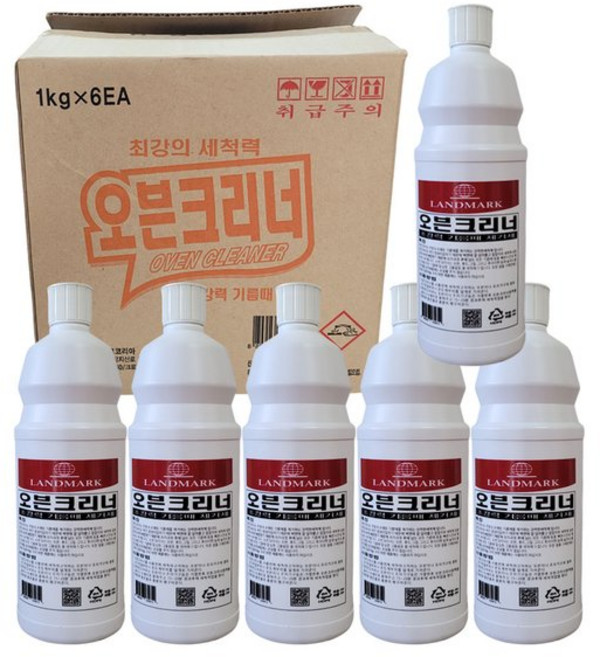 랜드마크 코리아/오븐크리너/1L(6개입)1박스/초강력기름때제거제, 랜드마크 코리아/오븐크리너/1L(6개입)1박스/초강력기