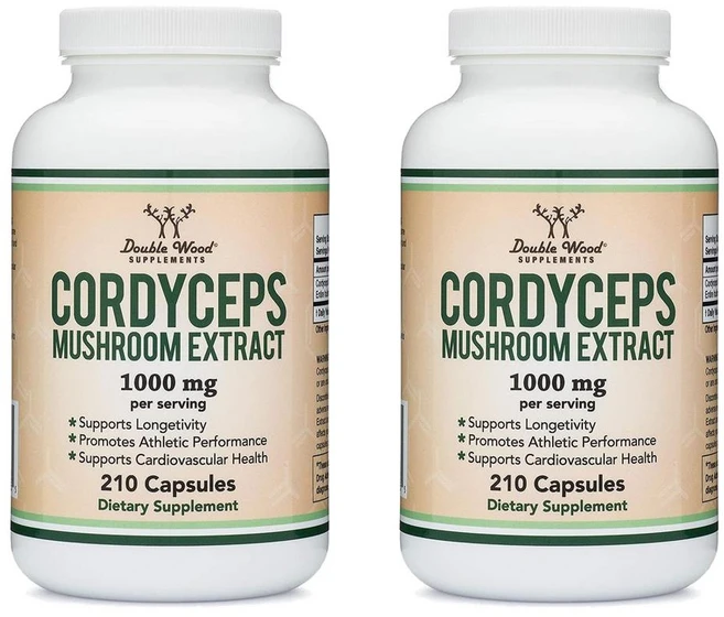 더블 우드 코디셉스 동충하초 머쉬룸 1000mg 버섯 추출물, 2개, 210정 - 쿠팡