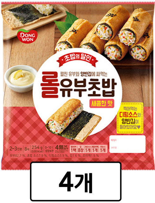 [다만세푸드] 동원 롤유부초밥 (새콤한맛) 254g, 4개