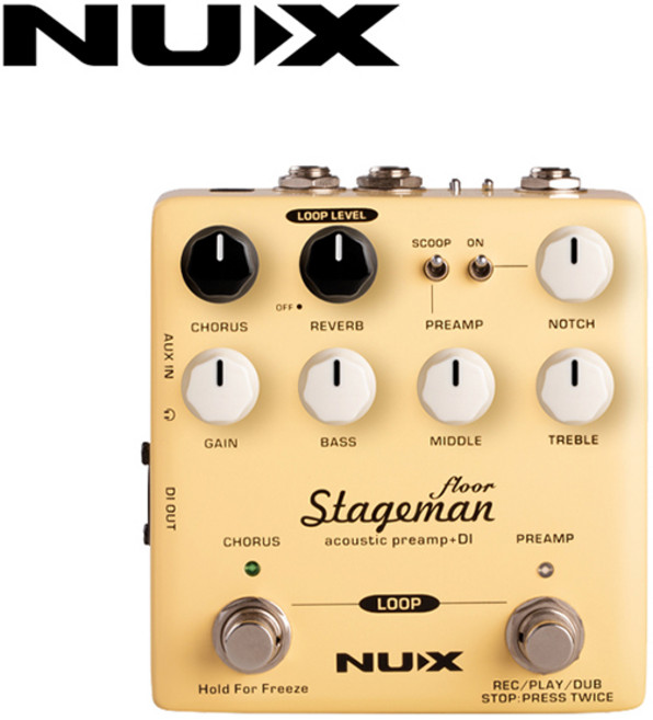 뉴엑스 NuX Stageman Floor 어쿠스틱 프리앰프+DI+루퍼 (NAP-5), *, 개
