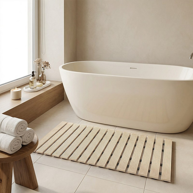 ROYAI ONE 화장실 미끄럼방지매트 바닥 논슬립매트 욕실매트, 1개, 카키