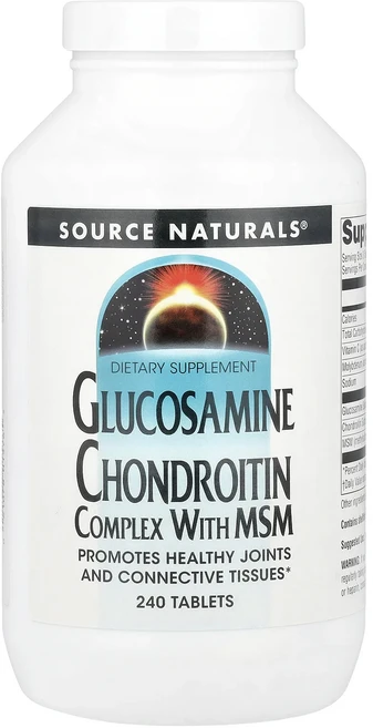 몸관리하세요 겨울입니다 Source Naturals 글루코사민 콘드로이틴 복합체 MSM 함유 240정 특별관리진행, 1개 - 쿠팡