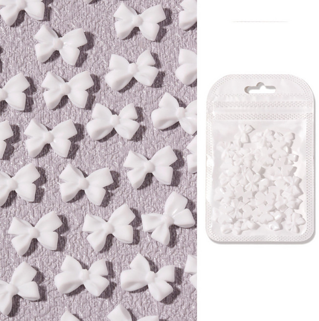 클래식네일 리본데코 네일파츠, 02 화이트(179), 100개