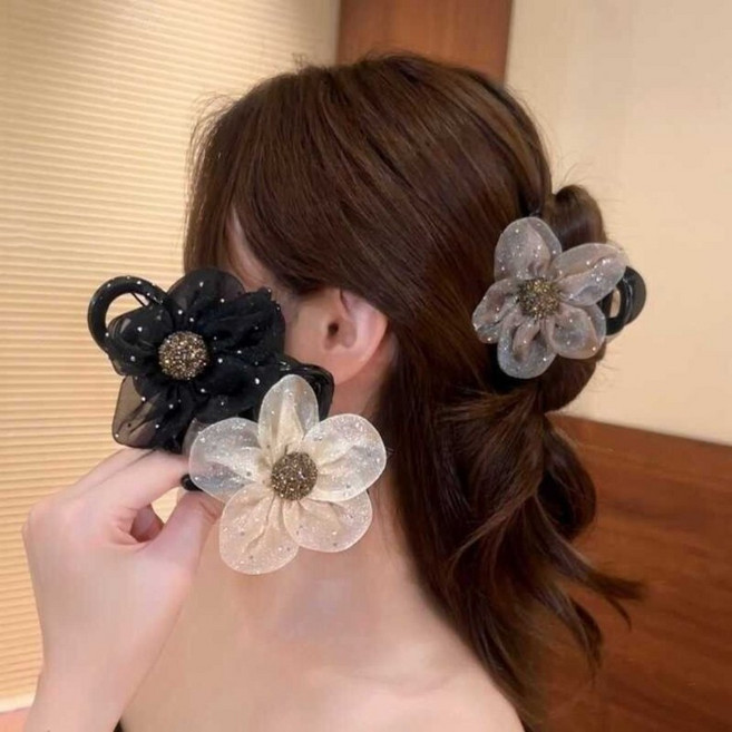 고급스러움 썬플라워 집게핀 머리 정리 머리핀 3P 세트