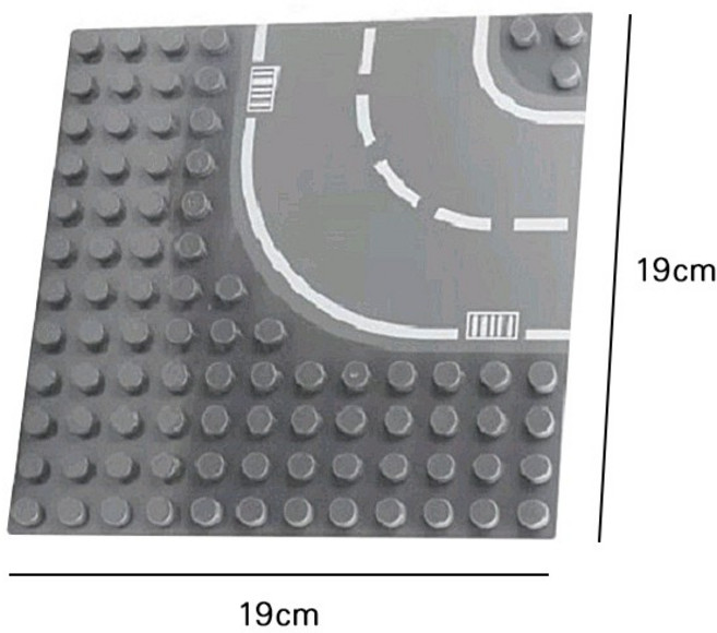 大顆粒 道路/路面積木底板 適用於3歲以上兒童, 1個, 彎路