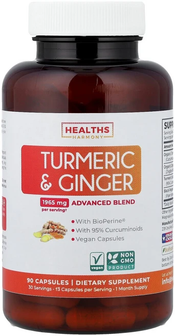 아이허브 강황 & 생강 캡슐 90정, 1개 - 쿠팡