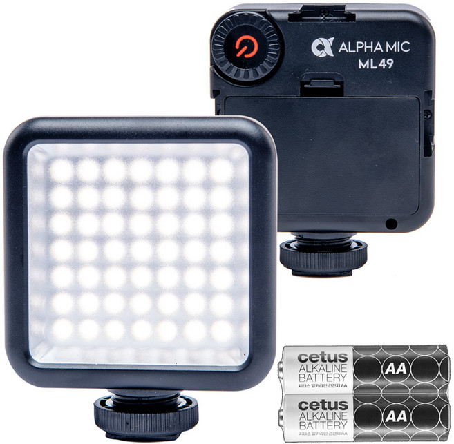 알파믹 휴대용 미니 조명 스마트폰 카메라 유튜브 촬영용 배터리 포함, 1개