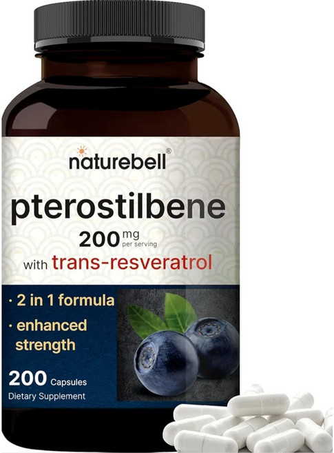 프테로스틸벤 100mg 퀘르세틴 10mg x 200캡슐 야생블루베리 추출 NatureBell, 200정, 1개