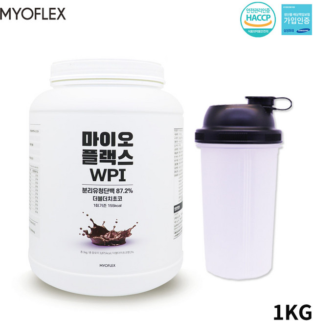마이오플랙스 분리유청단백질 WPI 프로틴단백질 유청단백질 단백질보충제 가루 파우더 초코맛 헬스 운동 근육 보조식품, 1개, 1kg
