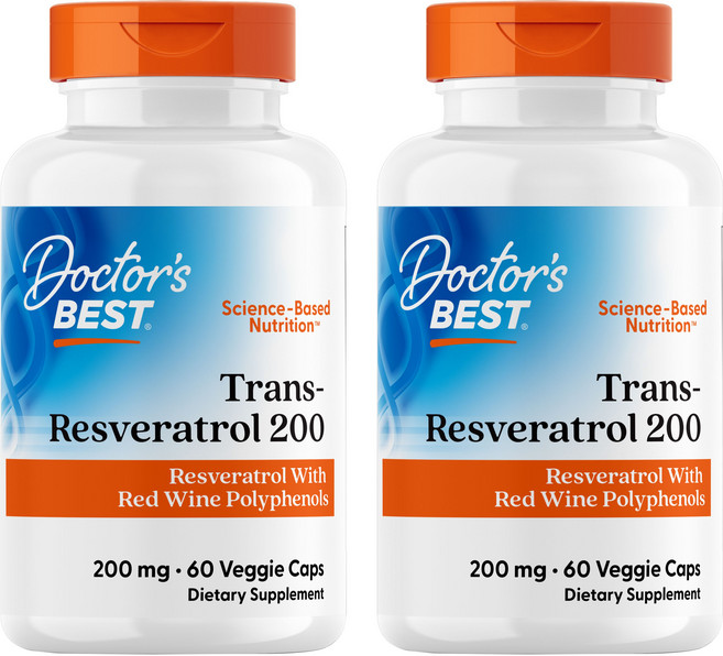 닥터스베스트 트랜스-레스베라트롤 200mg 베지 캡, 2개, 60정
