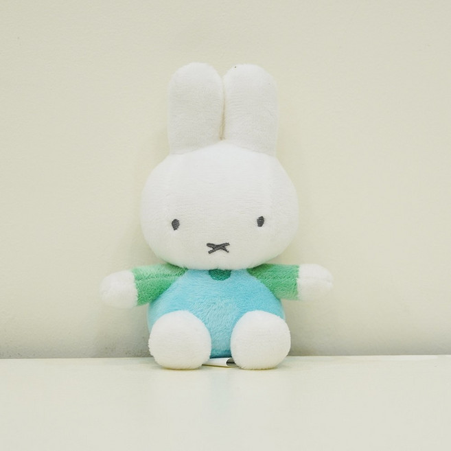 【iam我適文創】miffy 米飛 坐姿絨毛吊飾 絨毛娃娃 可愛小物 情人節禮物, 藍色吊帶, 1個, 13.5cm