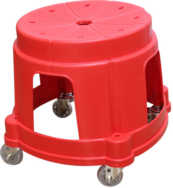 [ 국내생산 ] 효순이 이동식 높은의자 (빨간색) 무소음바퀴 이동식의자 청소의자 화분의자 앉은뱅이의자 바퀴달린의자 무빙의자 우레탄청소의자, 1개