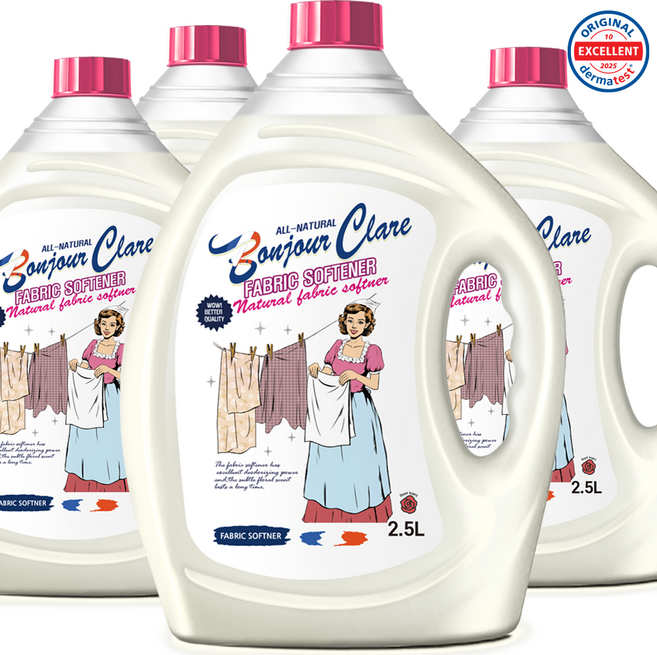 봉쥬르끌레어 퍼퓸 섬유유연제 프로방스 로즈향, 4개, 2.5L