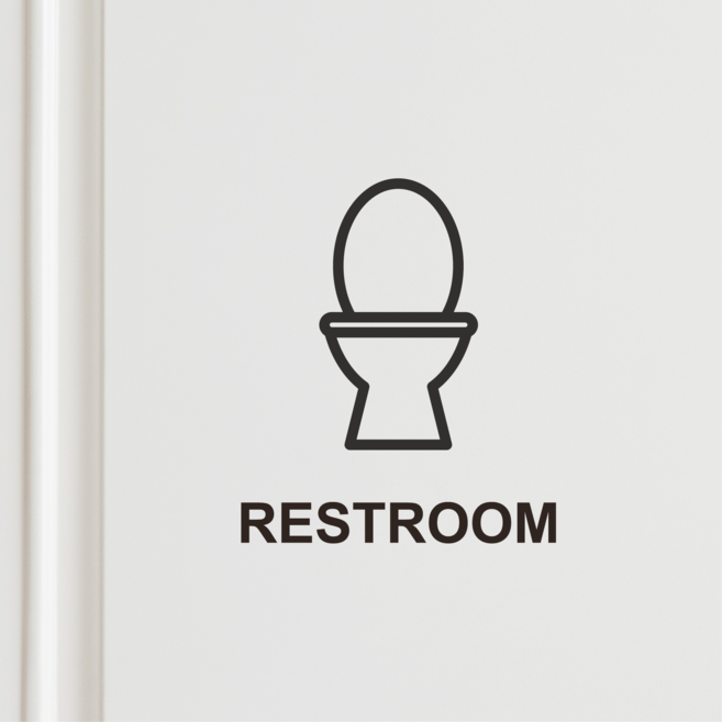 웰던 방문 문패 인테리어 스티커 픽토그램 공간구분 시트지, 화장실, 검정색, 2개