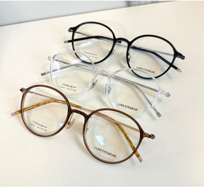 티타늄 7g 가벼운 동글이 블루라이트 차단 사각 남자 여자 안경테