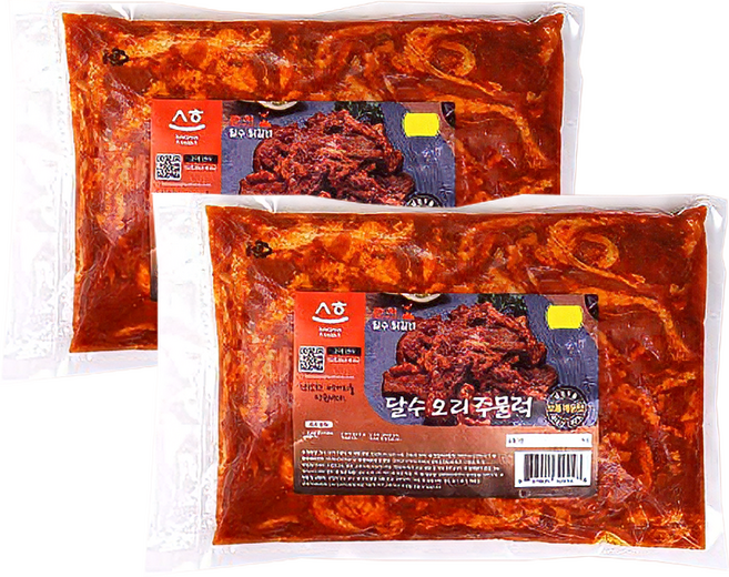 달수오리주물럭 당일제조발송 국내산고춧가루사용 오리불고기 500gx2팩 총 1kg, 2개, 500g