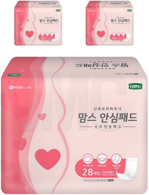 디펜드 여성용 맘스 안심 패드 산모전용 일자형 성인기저귀, FREE(onesize), 30개입, 3개