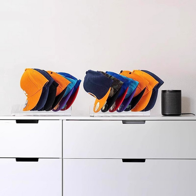 깔끔한 공간 정리 다용도 모자 보관 수납 정리대 세트, 투명, 1세트