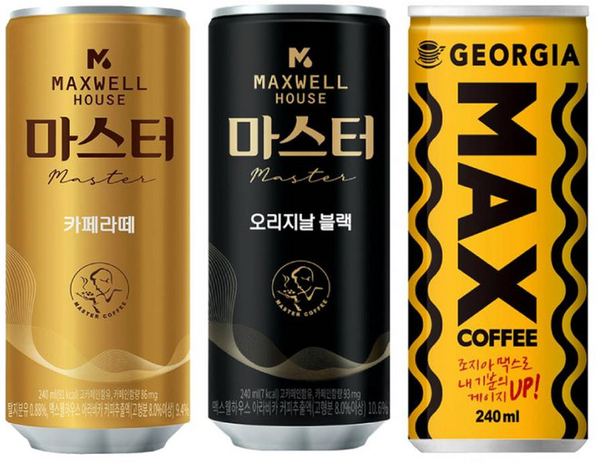 맥스웰 마스터 카페라떼 240mlx30개+맥스웰 오리지날 블랙 240mlx15개+조지아 맥스 240mlx15개, 1개, 240ml