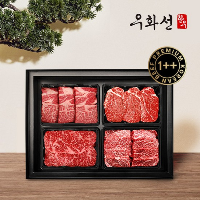 횡성한우 1++(8)등급 시그니쳐 로스세트 6호(꽃등심600g+안심400g+채끝600g+살치살400g/총 2.0kg)냉장, 없음, 1개