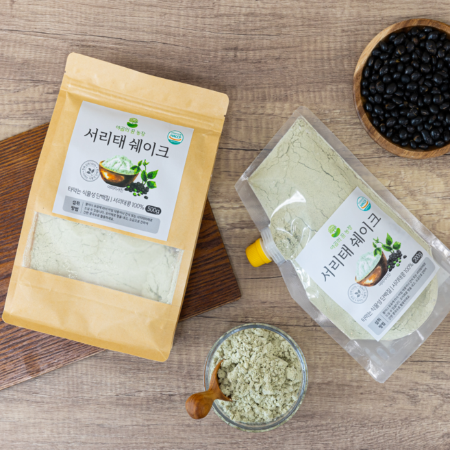 국산 타먹는 단백질 검은콩 서리태쉐이크 선식 식사대용, 500g, 1개