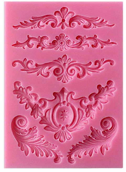 슈가크래프트도구 깃털장식 레이스 실리콘몰드 컵케익 설탕공예 쿠키커터 제과제빵 소이캔들, 1개