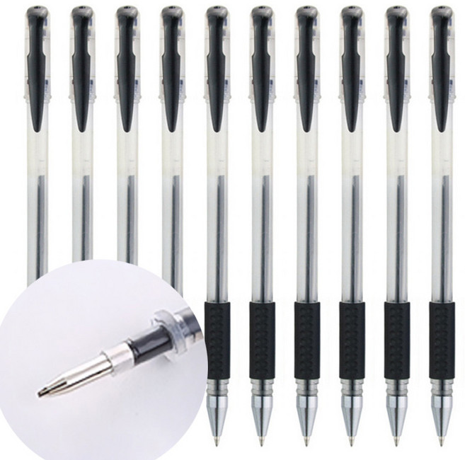 아르카굿즈 뚜껑식 젤잉크펜 12개 (0.5mm), 1세트, 검정-일반 펜촉