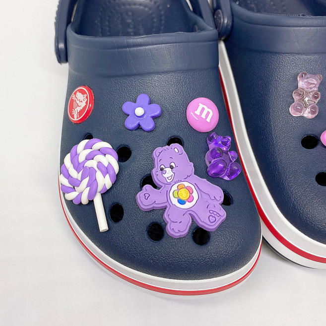 케어베어 캔디 세상 파츠 버튼 신발 악세사리 세트 실내화 꾸미기 5P