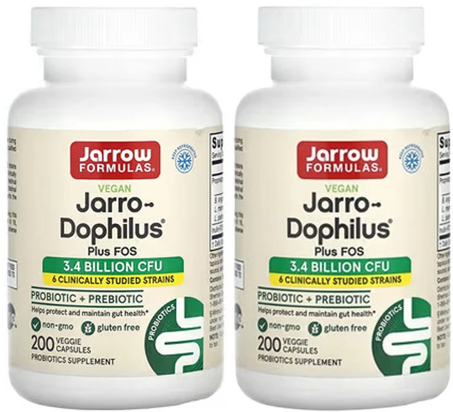 자로우 포물라 비건 Jarro-Dophilus 플러스 FOS 200베지캡슐, 200정, 2개 - 쿠팡