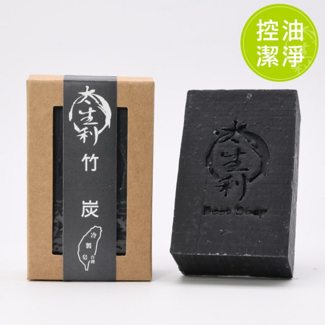 太生利 竹炭冷製皂，深層潔淨控油, 100g, 1個