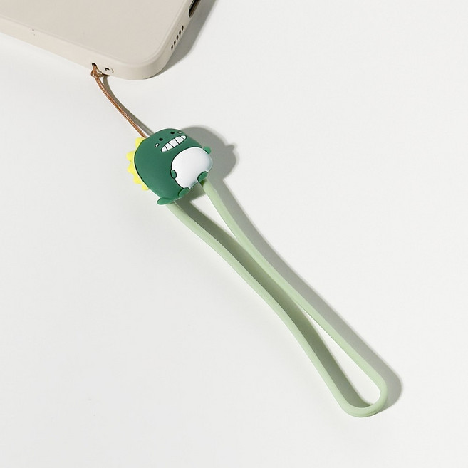 쏘이온 실리콘 손목 휴대폰 스트랩, 1개, 11.그린공룡