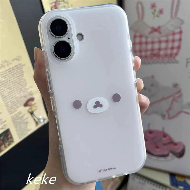 귀여운 쿠마 곰돌이 스마트폰 케이스 투명 슬림 폰