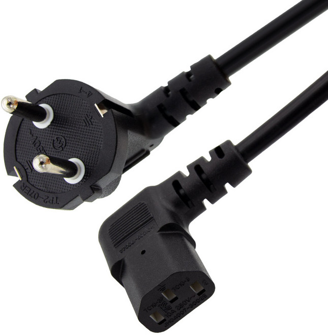 HDTOP 국산 AC 코드 ㄱ자 우측 꺾임 전원 파워케이블, 3m, 1개