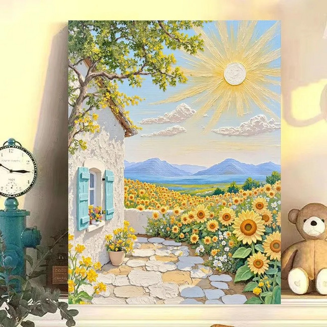 샤이닝포인츠 선물급 힐링 컬러라인 DIY 유화그리기 세트, 1개, 옐로우