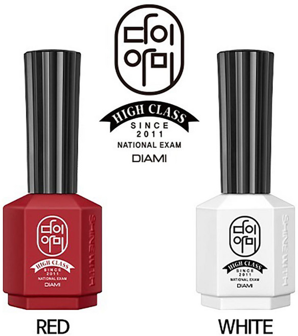 다이아미 젤 마블 하이클라스 레드 화이트 네일 자격증 국가고시, 15ml, 1개