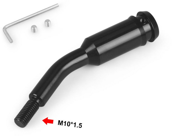 차량 기어 노브 1 익스텐션 구부러진 스레드 13cm 스틱 시프터 어댑터가 레버 5 내부 3개의 있는 시프트 25 짧은 M10 M12, Only Shift Lever, 1개