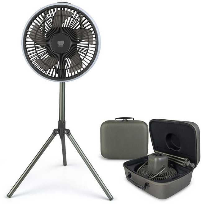 나비 자동회전 캠핑용 휴대용 무선 선풍기 써큘레이터 대형팬 LED램프 BLDC모터 리모컨 NV52-CPF7+전용가방, 캠핑용 휴대용 무선 선풍기 써큘레이터 타프팬 NV52-