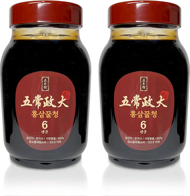 정본관 오상정대 6년근 홍삼꿀청 잠요 2.4kg 2개 세트